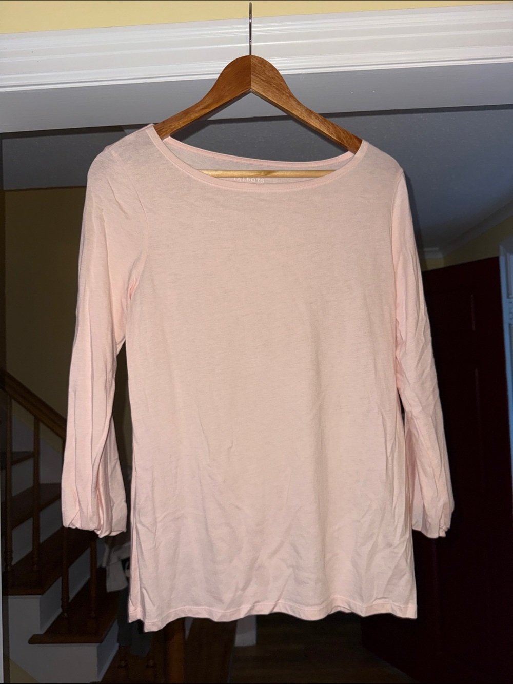 Talbots Pale Pink Long Sleeve Crewneck Top